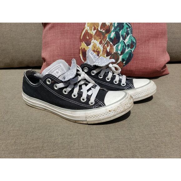 CONVERSE Chuck Taylor All Star Dbl Tongue OX Black Polka Dot Size 7 - Picture 1 of 12